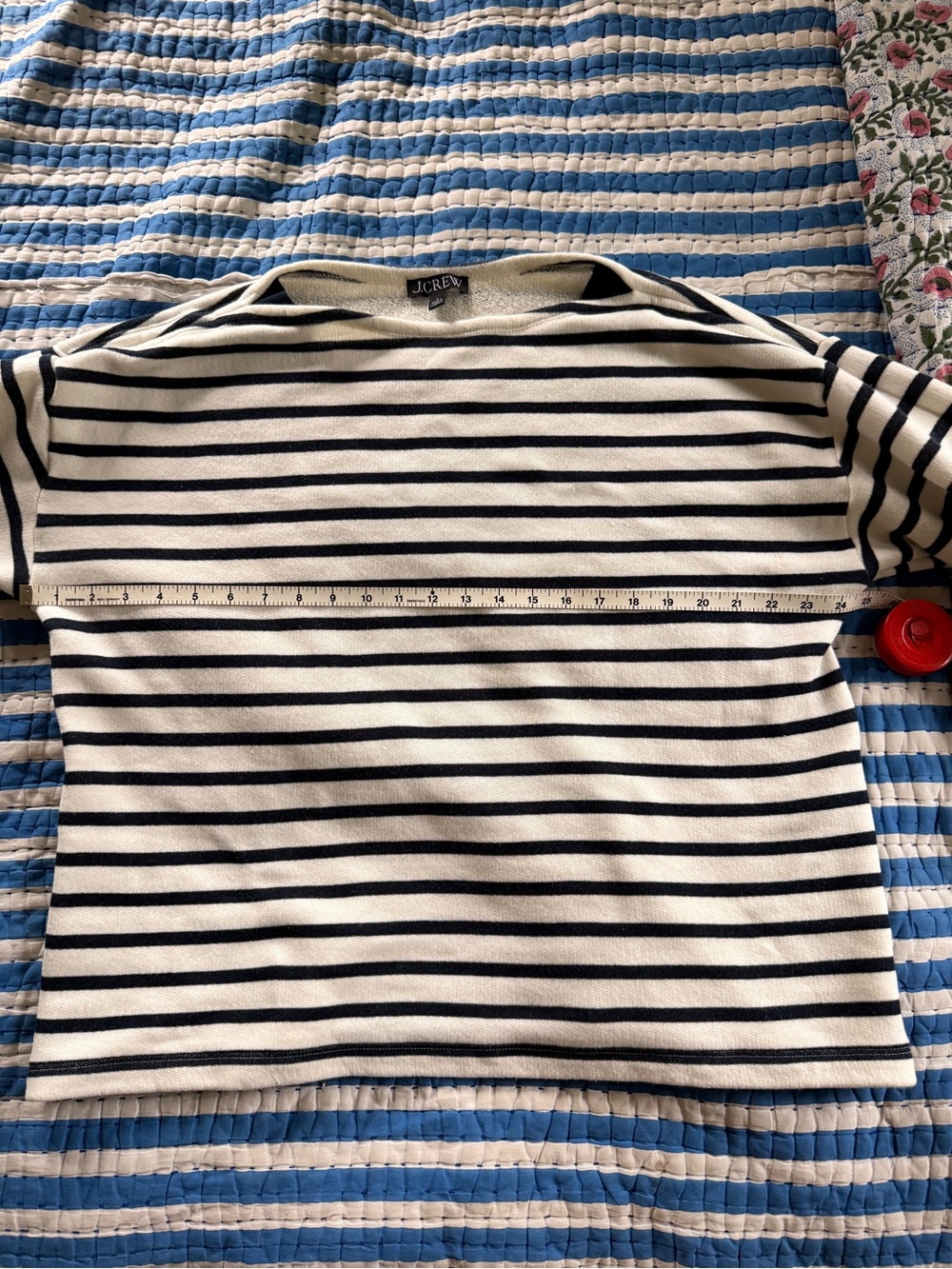 J. Crew Heritage Boatneck Sweatshirt Navy & White Stripe - NWOT